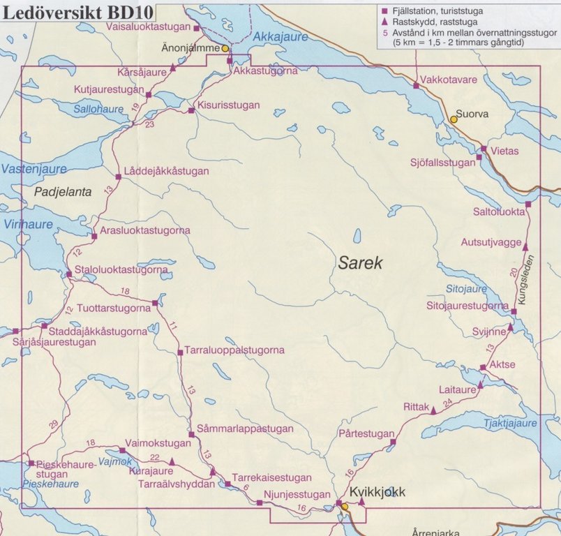 Fjällkartan BD10: Sareks Nationalpark 1:100.000 - Geobuchhandlung Kiel