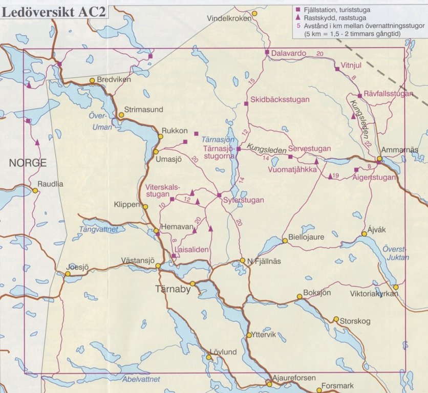 Fjällkartan AC2: Tärnaby - Hemavan - Ammarnäs 1:100.000