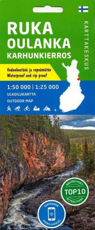 Karttakeskus Freizeit- und Wanderkarte F19: Ruka Oulanka mit Bärenrunde 1:50.000